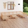 vidaXL 10 Piece Garden Lounge Set Solid Wood Pine