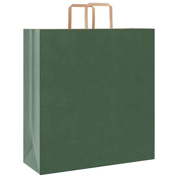vidaXL Paper Bags 50 pcs with Handles Green 45x17x48 cm