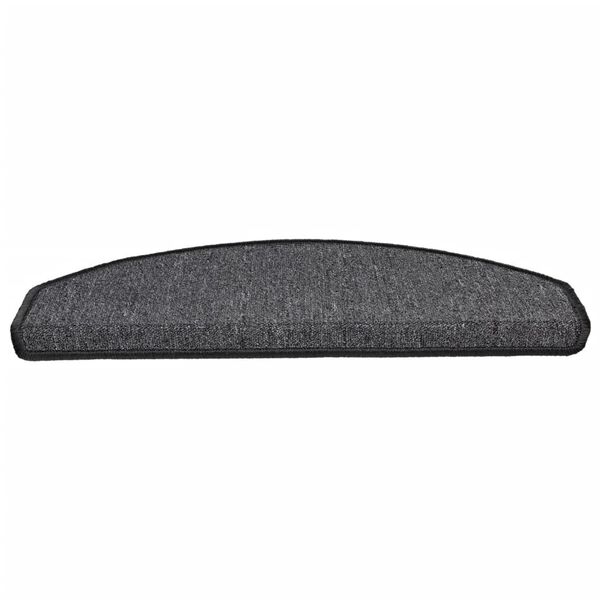 vidaXL Stair Mats 15 pcs 65x24x4 cm Anthracite Half Round Large