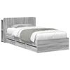 vidaXL Bed Frame with Storage Grey Sonoma 100 x 200 cm Engineered Wood