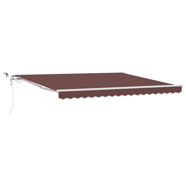 vidaXL Automatic Retractable Awning with LED Brown 400x300 cm