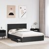 vidaXL Storage Bed with Headboard Black 140 x 190 cm Engineered Wood