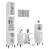 vidaXL 4 Piece Bathroom Furniture Set High Gloss White Engineered Wood