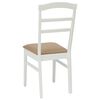vidaXL Dining Chair 2 pcs White and Brown Solid Rubber Wood