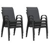 vidaXL Stackable Garden Chairs 6 pcs Black Textilene Fabric