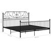 vidaXL Bed Frame without Mattress Black Metal 200x200 cm