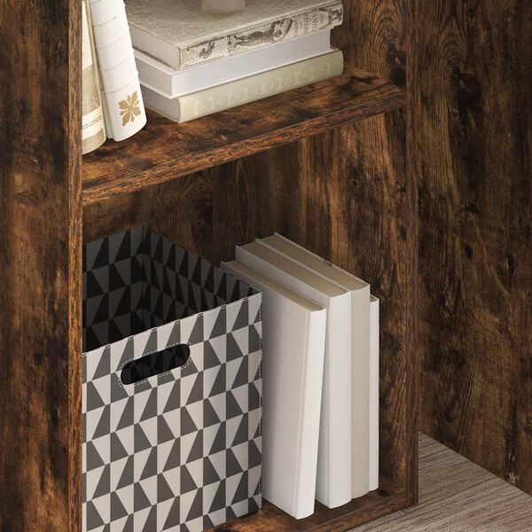 vidaXL Bookcase Smoked Oak 40x30x77 cm Engineered Wood