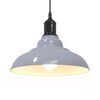 vidaXL Pendant Lamp Height Adjustable E27 Gloss Grey &Oslash; 31 cm Metal