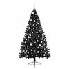 vidaXL Artificial Pre-lit Christmas Tree Black 210 cm PVC