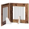 vidaXL Foldable Dog Gate with Stands 2 pcs Old Wood 120.5 cm