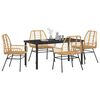 vidaXL Garden Dining Set 5 pcs Brown Poly Rattan