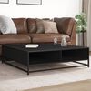 vidaXL Coffee Table Black 100x100x30 cm Engineered Wood and Metal