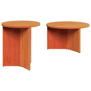 vidaXL Coffee Table 2 pcs Wax Brown Solid Pine wood