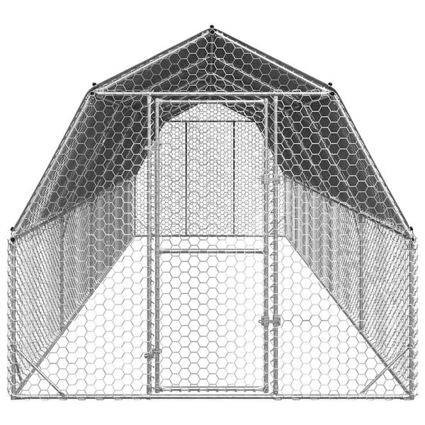 vidaXL Chicken Run with Roof 2.5x10x2.25 m Galvanised Steel