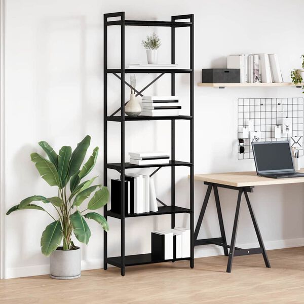 vidaXL Bookshelf Black Oak 60 x 30 x 190 cm Engineered Wood