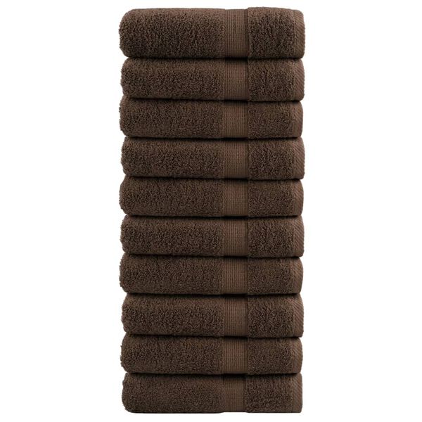 vidaXL Premium Bath Towels SOLUND 10pcs Brown 100x150cm 600gsm