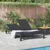 vidaXL Sunbed Reclining 1-person Black 206 x 115 x 75 cm Poly Rattan