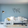 Homemania Wall Decoration World Map 120x72 cm Metal Black