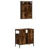 vidaXL 2 Piece Bathroom Furniture Set Smoked Oak Engineered Wood