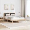 vidaXL Bed Frame with Upholstered Headboard Dark Grey 135 x 190 cm