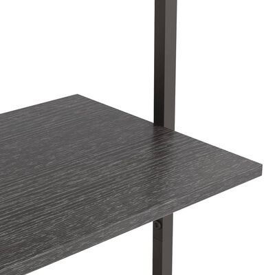 vidaXL 5-Tier Leaning Shelf Black 64x35x185 cm
