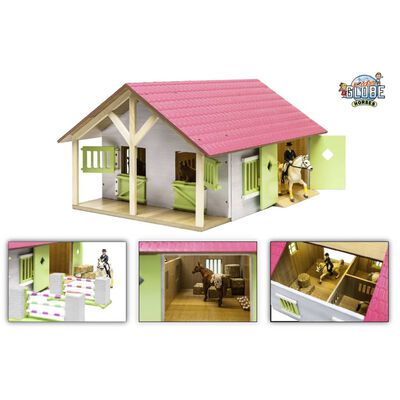 Kids Globe Farm Stables with 2 Boxes and 1 Workshop 1:24 610168