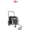 vidaXL Pet Bike Trailer Grey and Black Oxford Fabric and Iron