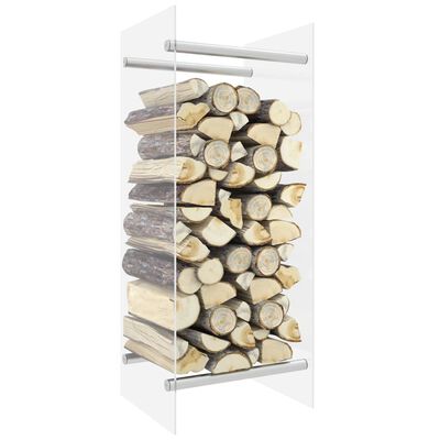 vidaXL Firewood Rack Transparent 40x35x100 cm Tempered Glass