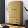 vidaXL Wardrobe with Metal Legs Brown 90x55x172.5 cm Solid Wood OSLO