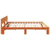 vidaXL Bed Frame with Headboard Wax Brown 180 x 200 cm Solid Pine Wood