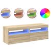 vidaXL TV Cabinets with LED Lights 2 pcs Sonoma Oak 60x35x40 cm
