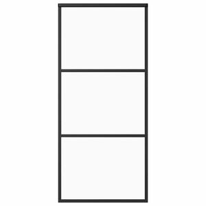 vidaXL Sliding Door ESG Glass and Aluminium 90x205 cm Black