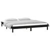 vidaXL LED Bed Frame without Mattress Black 160x200 cm Solid Wood