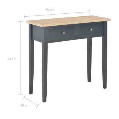 vidaXL Dressing Console Table Black 79x30x74 cm Wood