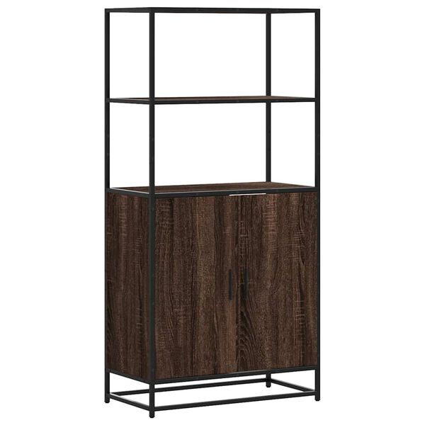 vidaXL Highboard Brown Oak 68x35x139 cm Engineered Wood and Metal