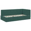 vidaXL Corner Bed Frame Dark Green 90 cm x 200 cm Velvet