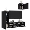 vidaXL 4 Piece TV Wall Units Black Engineered Wood