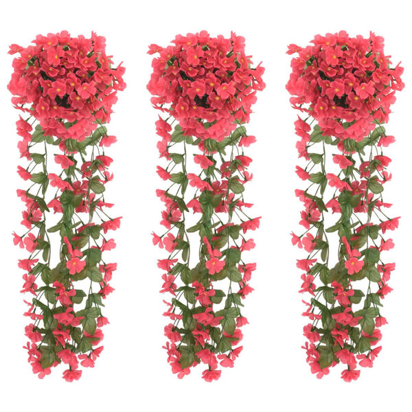 vidaXL Christmas Flower Garlands 3 pcs Rose 85 cm