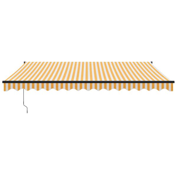 vidaXL Retractable Awning Yellow and White 4.5x3 m Fabric and Aluminium