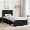 vidaXL Bed Frame with Headboard Black 90 x 200 cm Solid Pine Wood
