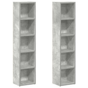 vidaXL CD Cabinet | Set of 2 | Concrete Grey | Engineered Wood