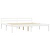 vidaXL Bed Frame without Mattress White Solid Pine Wood 180x200 cm Super King