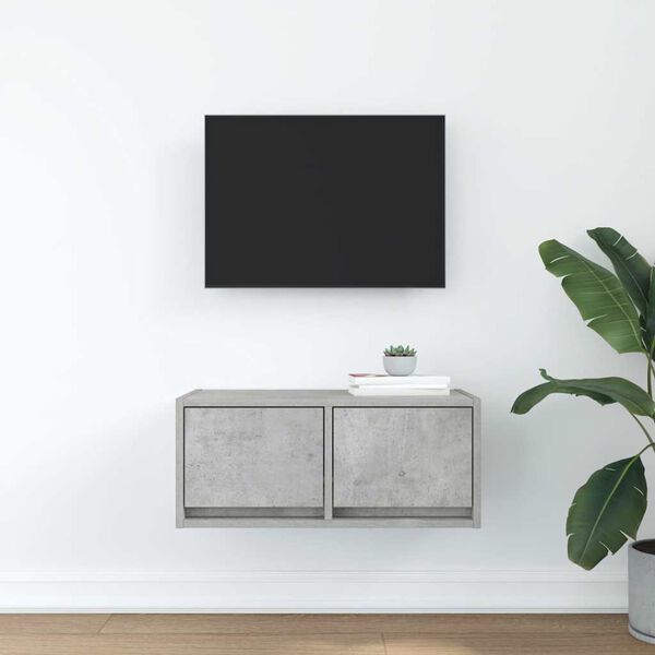 vidaXL TV Cabinet Concrete Grey 60x31x25.5 cm Engineered Wood