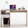 FMD Desk with 1 Drawer 123x50x76.5 cm Oak and White