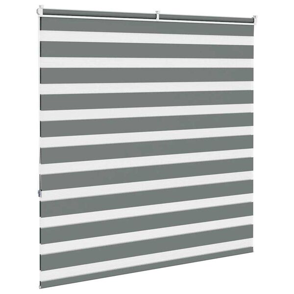 vidaXL Zebra Blind Dark Grey 150x150 cm Fabric Width 145.9 cm Polyester