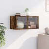 vidaXL Wall Cabinet with Glass Doors Smoked Oak 68.5x37x35 cm