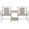 vidaXL 2 Seater Garden Bench 161 cm Steel Grey