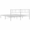 vidaXL Metal Bed Frame without Mattress with Headboard White 193x203cm