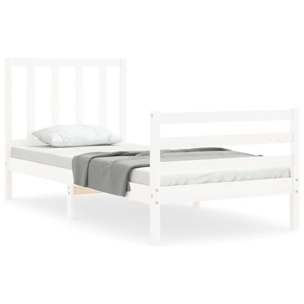 vidaXL Bed Frame without Mattress White 100x200 cm Solid Wood Pine
