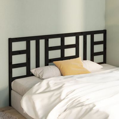 vidaXL Bed Headboard Black 206x4x100 cm Solid Wood Pine